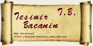 Tešimir Bačanin vizit kartica